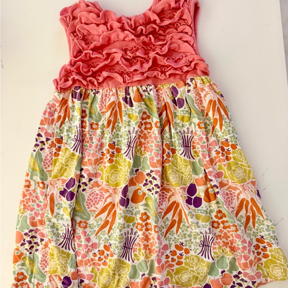 Magnetic Me Coral Ruffle Top Floral Print Dress